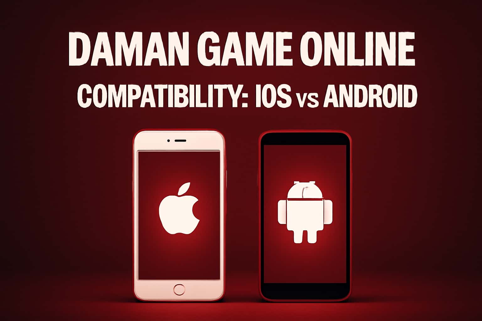 A scene depicting the compatibility of Daman Game Online on iOS and Android devices.