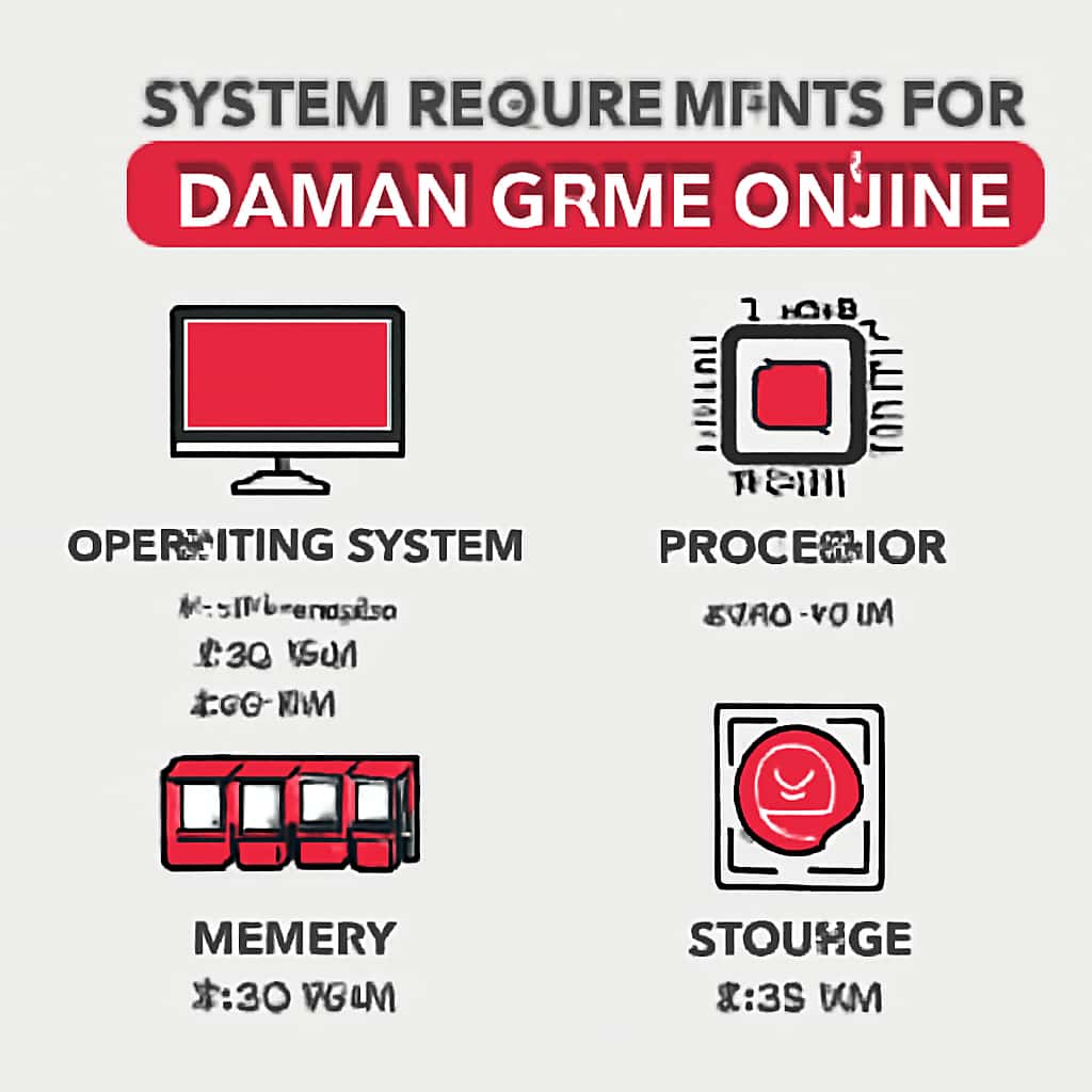 Illustration explaining the system requirements for Daman Game Online.