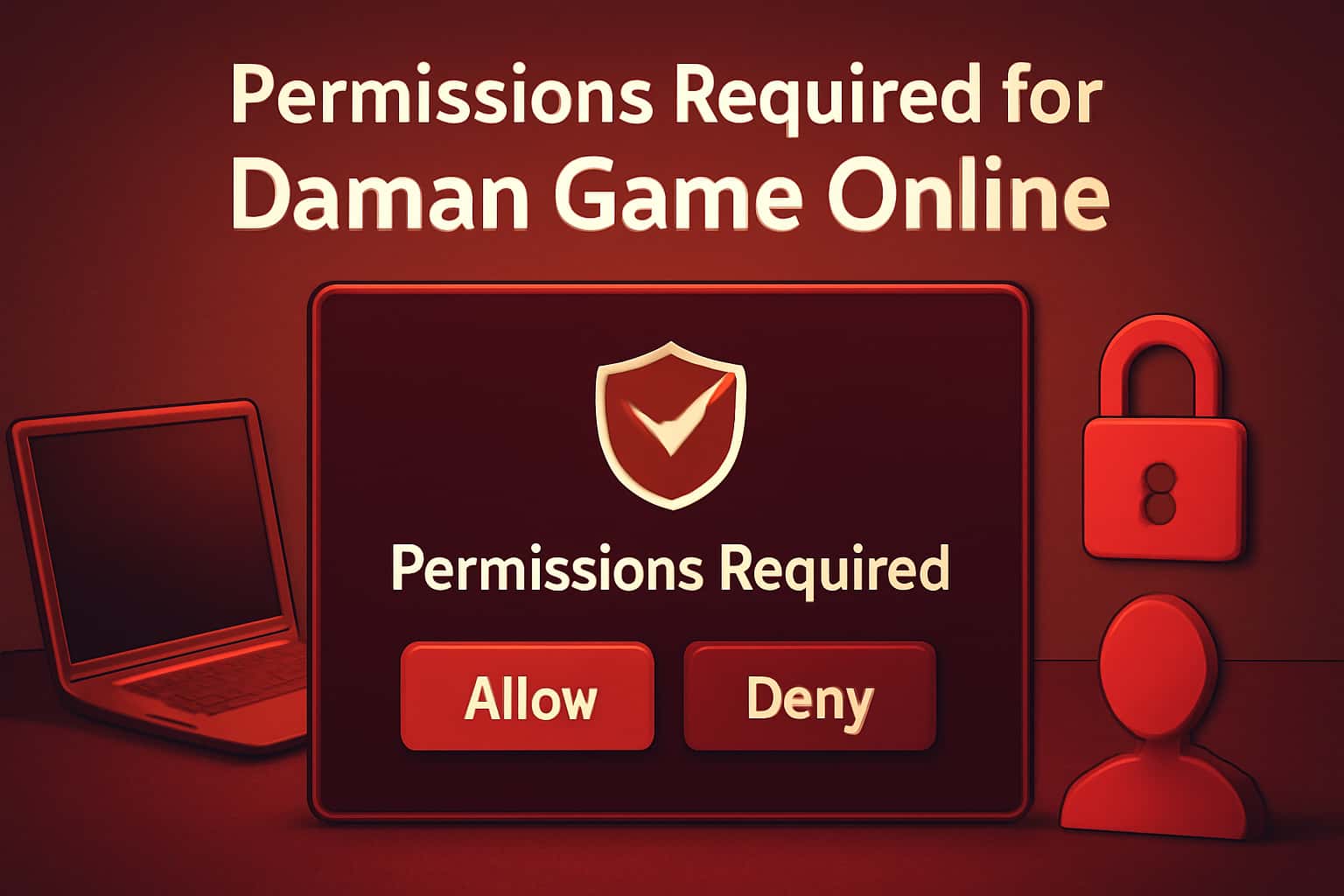 Informational scene about permissions required for Daman Game Online.