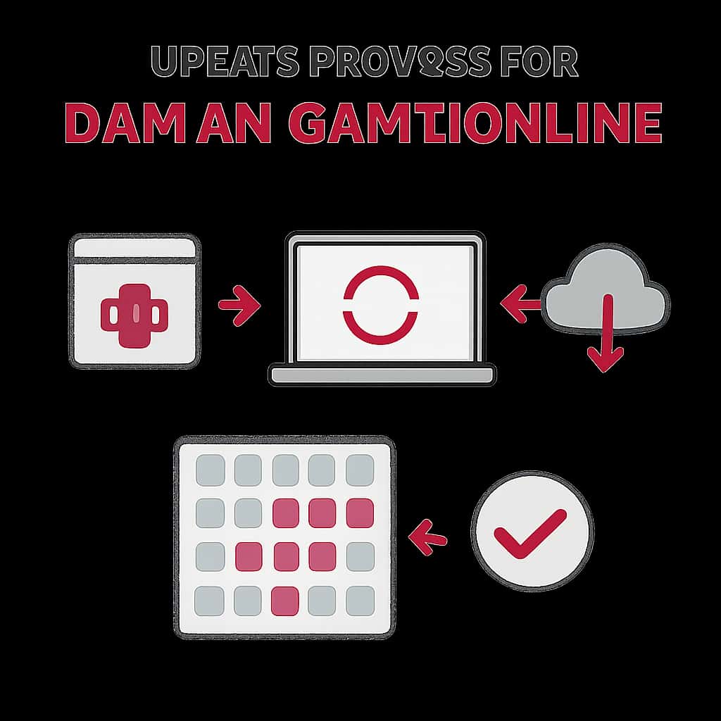 Diagram illustrating the steps to update Daman Game Online.